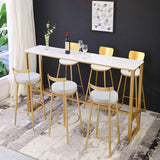 Set di altezza da banco glam interno 1/2/4/7 pezzi set da tavolo da pub in pietra bianca