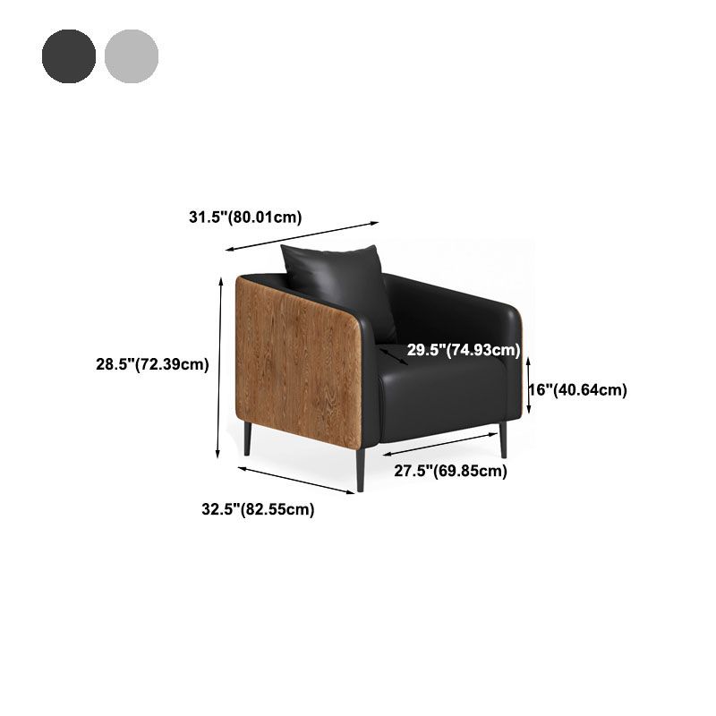 Modern Faux Leather Sofa Tuxedo Arm Tight Back Sofa in Grey/black Clearhalo 'furn' 'furn_sofas' 'Furniture' 'Living Room Furniture' 'Sofa' 'sofas' 1200x1200_5a7ce71c-f91a-43b9-b5b5-9562731f769b