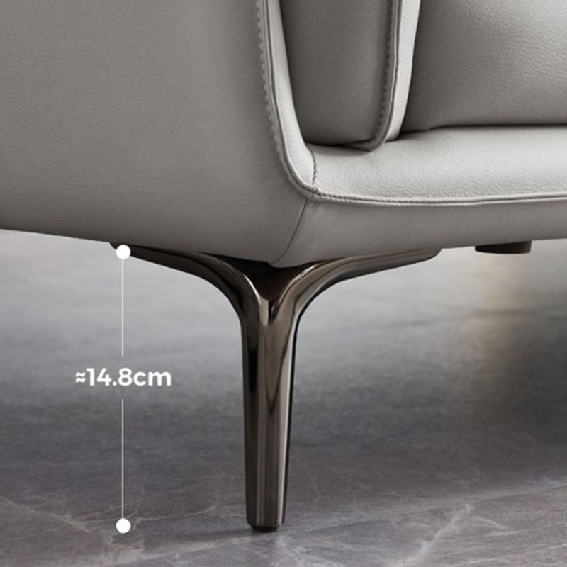 Faux Leder Standard Sofa Flared Arm Loveseat in Grau und Blau