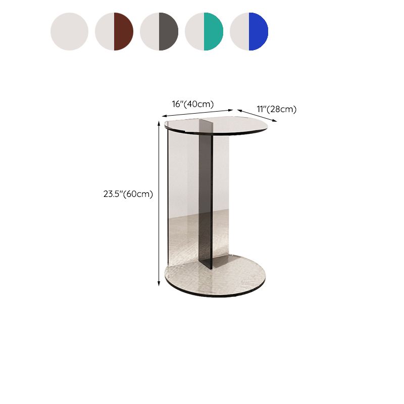 11" Wide Glam Side Table Sled Acrylic Clear Accent Side Table