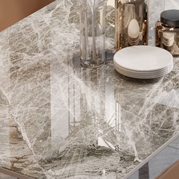 Modern White 72 in Marble Counter Table Rectangle Dining Table for Kitchen Clearhalo 'Dining Tables & Seating' 'Dining Tables' 'dining_table' 'furn' 'furn_dining_table' 'Furniture' 'Kitchen & Dining Furniture' 1200x1200_5a7dc078-9b5a-4d34-820b-1551720fa426