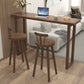 Table de salle à manger de bar rectangulaire en bois massif, intérieur moderne, marron