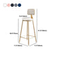 Glam Armless Backrest Counter Stool Iron Cashier Bar Stool with Flannel Cushion and Pedal Clearhalo 'Bar Furniture' 'Bar Stools' 'bar_stools' 'furn' 'furn_bar_stools' 'Furniture' 'furniture_bar_stools' 'Kitchen & Dining Furniture' 1200x1200_5a7f5e26-10fc-45ae-9e9b-028567d5cb67