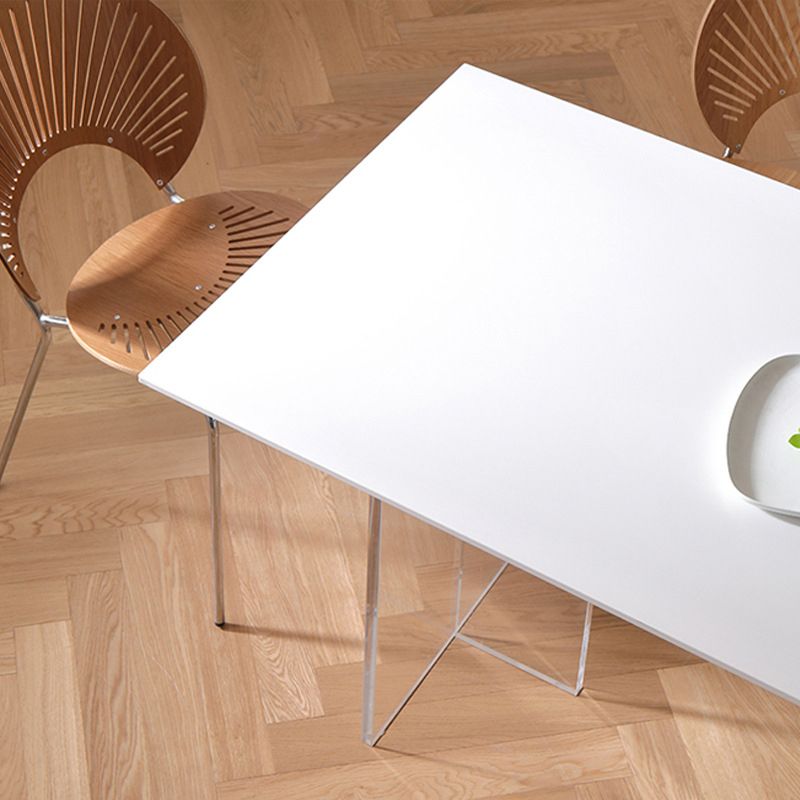 Industrial Dining Room Table Rectangle Stone Dinette Table in White Clearhalo 'Dining Tables & Seating' 'Dining Tables' 'dining_table' 'furn' 'furn_dining_table' 'Furniture' 'Kitchen & Dining Furniture' 1200x1200_5a7fe58a-3a3f-4ccc-931e-d1aaceafe926