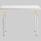 Mesa de comedor blanca plegable moderna con base de trineo de acero para comedor