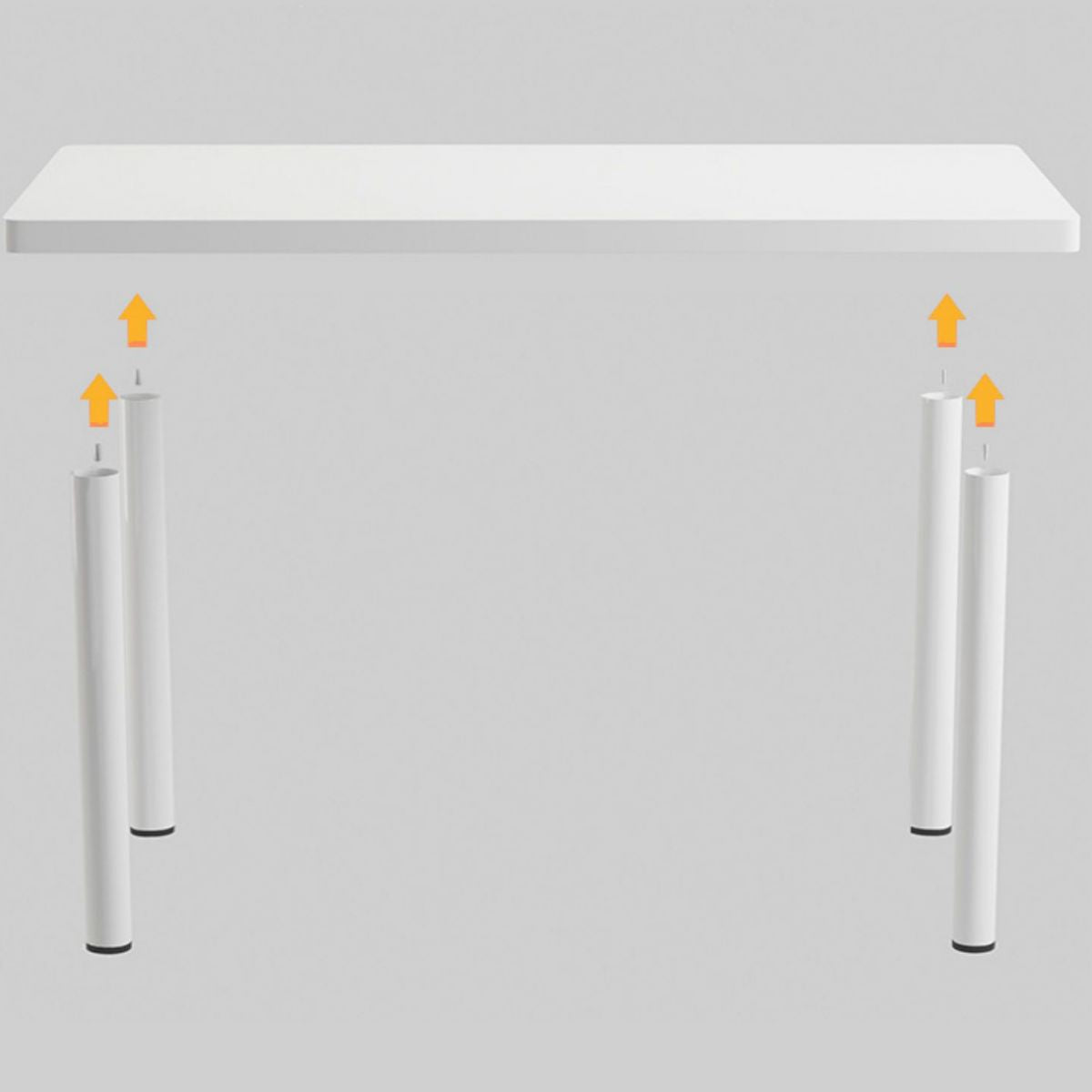 Mesa de comedor blanca plegable moderna con base de trineo de acero para comedor