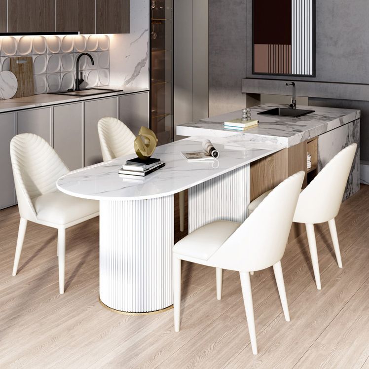 Sintered Stone Top Luxury White Table Table with Double Pedestal Base for Restaurant Clearhalo ' dining_table' 'Dining Tables & Seating' 'Dining Tables' 'furn' 'furn_dining_table' 'Furniture' 'furniture_dining_table' 'Kitchen & Dining Furniture' 'kitchen&dining_furn' 'kitchen' 'kitchen_dining_table' 1200x1200_5a852f36-9b8d-42ca-8da9-eefa8eff6016
