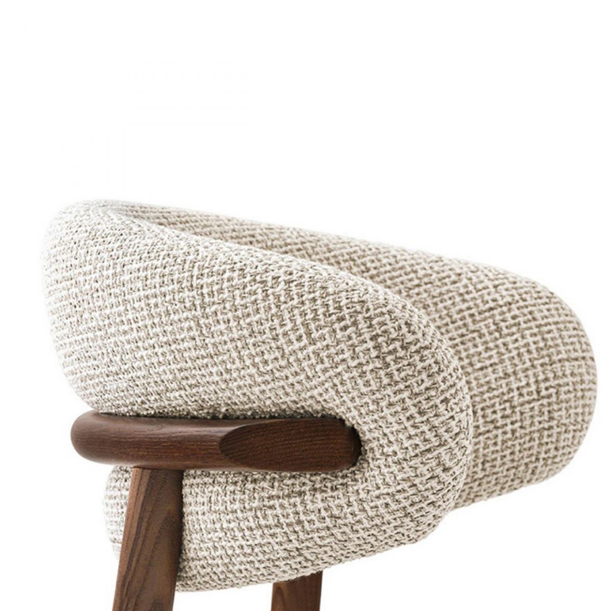 Modern Simple Side Chair Upholstered Dining Chairs with Wooden Base for Home Use