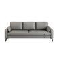 Scandinavian 25.59" Wide Faux Leather 3 Seater Square Arm Sofa