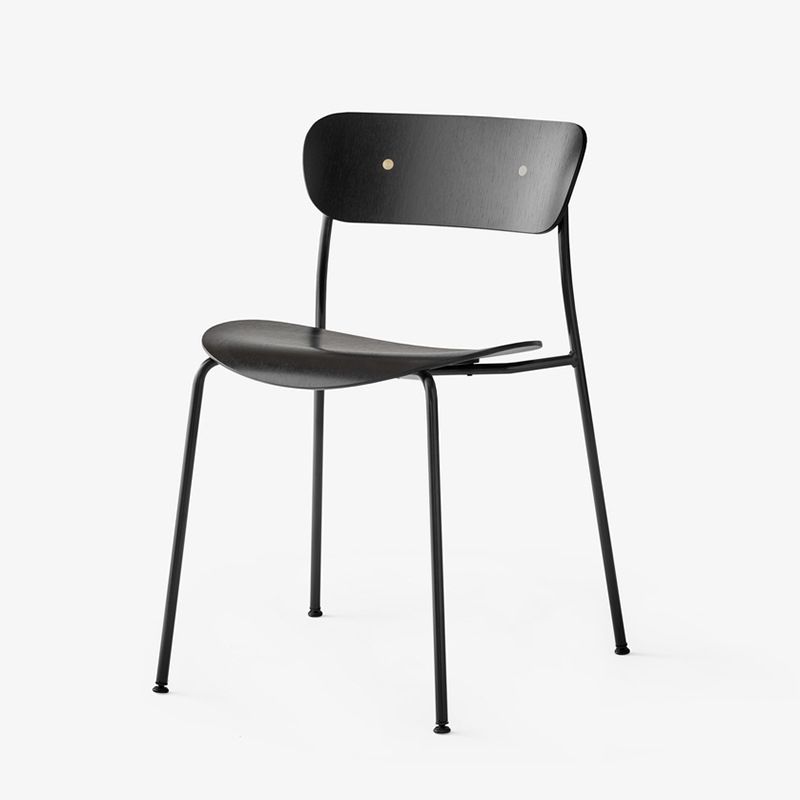 Modern Milk Tea Shop Open Back Side Chair Wood Dining Chair with Black Legs Clearhalo ' kitchen&dining_furn' 'Dining Chairs' 'Dining Tables & Seating' 'dining_chair' 'furn' 'furn_dining_chair' 'Furniture' 'furniture_dining_chair' 'Kitchen & Dining Furniture' 'kitchen' 1200x1200_5a8c7597-7596-4814-a6bf-73f250361396