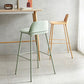 Plastic Stool Contemporary Low Back Bar Height Stool with Metal Legs