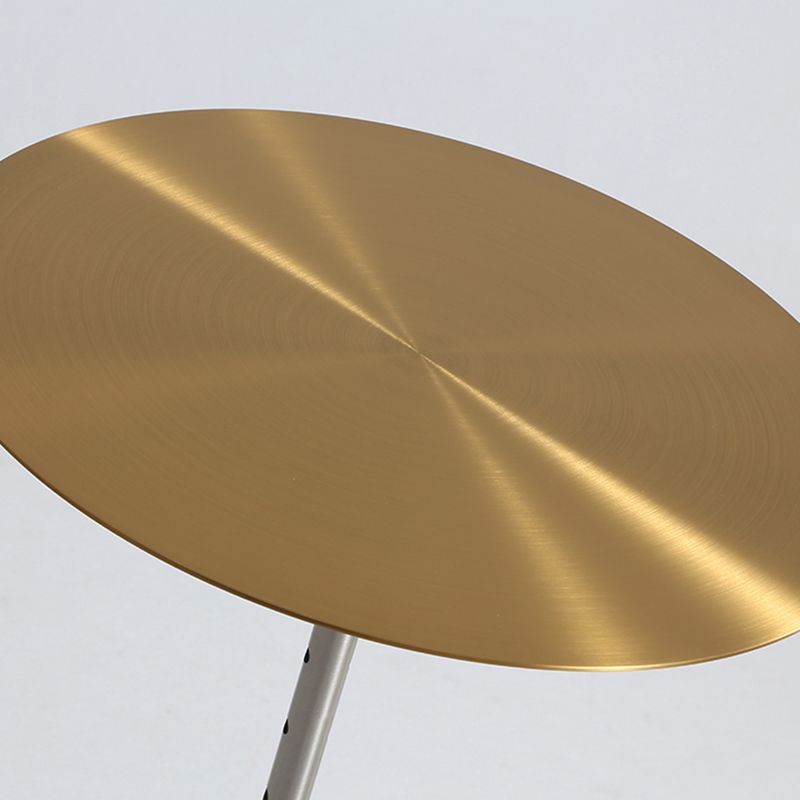 Round Stainless Steel Coffee Table Pedestal 1 Single Cocktail Table
