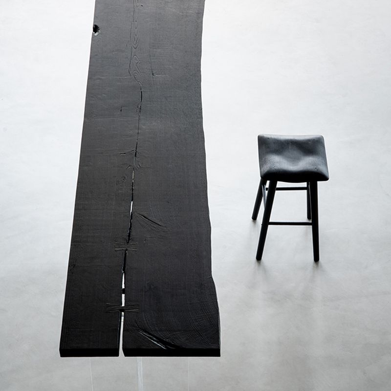 Solid Wood Dining Stools Black Armless Bar Stools with Footrest Clearhalo 'Bar Furniture' 'Bar Stools' 'bar_stools' 'furn' 'furn_bar_stools' 'Furniture' 'Kitchen & Dining Furniture' 1200x1200_5a8d3929-82a3-4541-8353-2fbcbe0a4a40