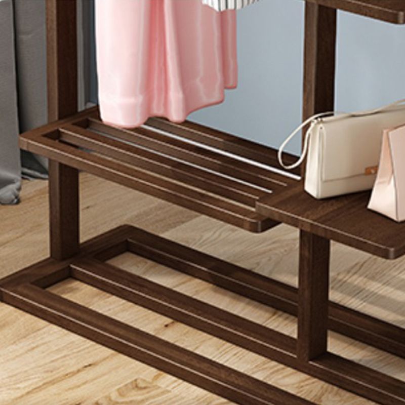 Armadio per la camera da letto del guardaroba in legno in stile moderno con asta di abbigliamento