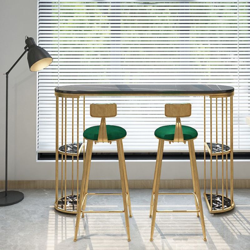 Light Luxury Oval Bar Table Stone Top Metal Pedestal Pub Table for Dining Room Clearhalo 'Bar Furniture' 'Bar Tables' 'bar_tables' 'Furniture' 'furniture_bar_tables' 'Kitchen & Dining Furniture' 1200x1200_5a8d8ade-e84b-4c0a-b25d-1c7eea3be5f9