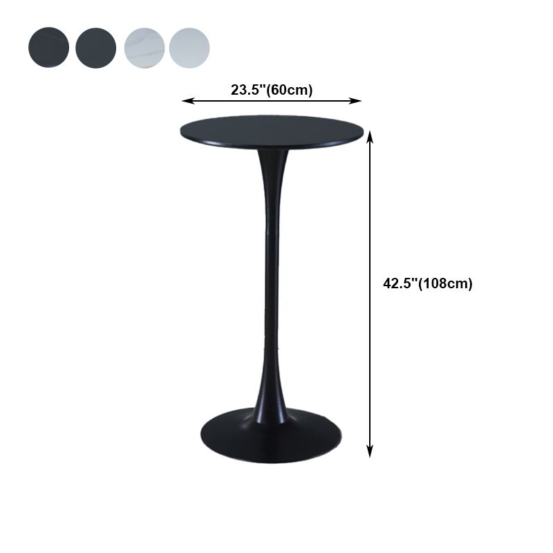 Stone Bar Dining Table Modern Round Bar Table with Pedestal for Dining Room Clearhalo 'Bar Furniture' 'Bar Tables' 'bar_tables' 'furn' 'furn_bar_tables' 'Furniture' 'furniture_bar_tables' 'Kitchen & Dining Furniture' 1200x1200_5a8e0d1e-57a5-4474-ae5b-ab18c4497b4a