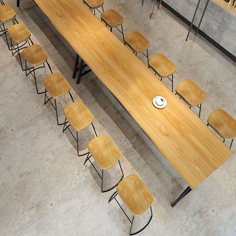 Rectangular Bar Height Table Black Legs and Metal Base Bistro Pub Table Clearhalo 'Bar Furniture' 'Bar Tables' 'bar_tables' 'furn' 'furn_bar_tables' 'Furniture' 'Kitchen & Dining Furniture' 1200x1200_5a8e67df-1625-4bd4-b35d-d5be71ab8ba9