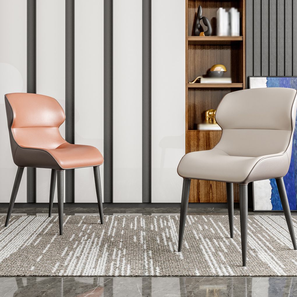 Modern Metal Indoor-Outdoor Chair Dining Room Armless Wingback Side Chair Clearhalo ' kitchen&dining_furn' 'Dining Chairs' 'Dining Tables & Seating' 'dining_chair' 'furn' 'furn_dining_chair' 'Furniture' 'furniture_dining_chair' 'Kitchen & Dining Furniture' 'kitchen' 1200x1200_5a8f9fe8-483f-47ff-98b3-01965eff3595