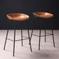 Contemporary Leather Counter Stools Metal Bar Stool for Living Room