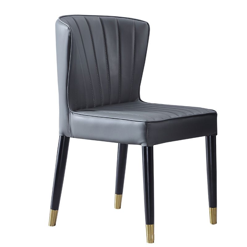 Silla de comedor de estilo moderno silla sin brazo con patas de madera para cocina