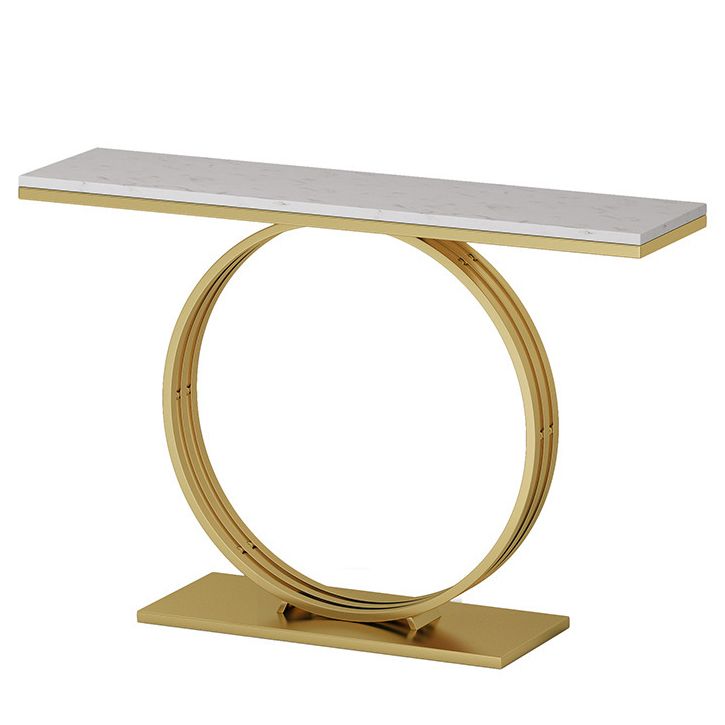 31.5-inch Tall Marble Console Table Rectangle End Table with Shelf Clearhalo 'Console Tables' 'console_tables' 'Entry & Mudroom Furniture' 'furn' 'furn_console_tables' 'Furniture' 1200x1200_5a94982a-4774-48c0-b40f-64c66c2664a4