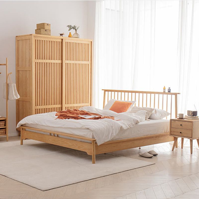 Letto a frammento aperto in legno massiccio letto standard di cenere contemporanea con gambe