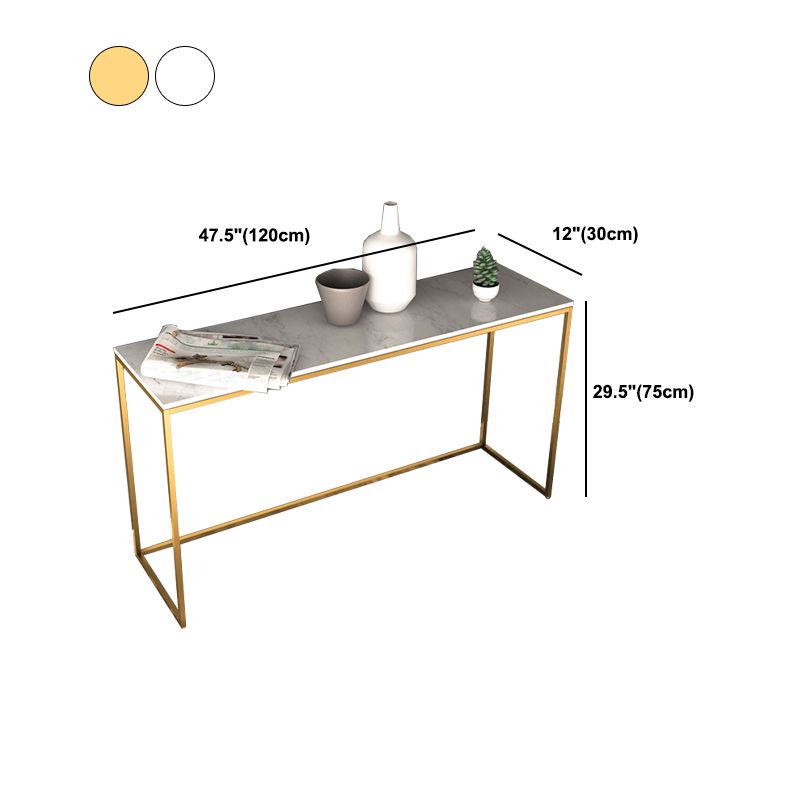 Tabella della console del rettangolo di marmo Glam Ironcraft Accent Table per Hall