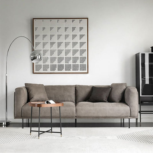 Contemporary Loose Back Standard Sofa Faux Leather Square Arm Settee Clearhalo 'furn' 'furn_sofas' 'Furniture' 'furniture_sofas' 'Living Room Furniture' 'Sofa' 'sofas' 1200x1200_5a96ae07-f888-4e3e-a08d-fc7e960f660c