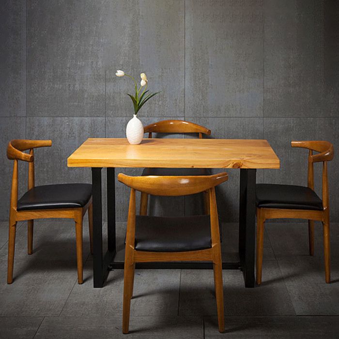 Industrial Solid Wood Dining Table Brown Trestle Dining Table for Dinning Room Clearhalo ' dining_table' 'Dining Tables & Seating' 'Dining Tables' 'furn' 'furn_dining_table' 'Furniture' 'furniture_dining_table' 'Kitchen & Dining Furniture' 'kitchen&dining_furn' 'kitchen' 'kitchen_dining_table' 1200x1200_5a96b644-6d87-481d-9ce9-b4a5d535e9cb