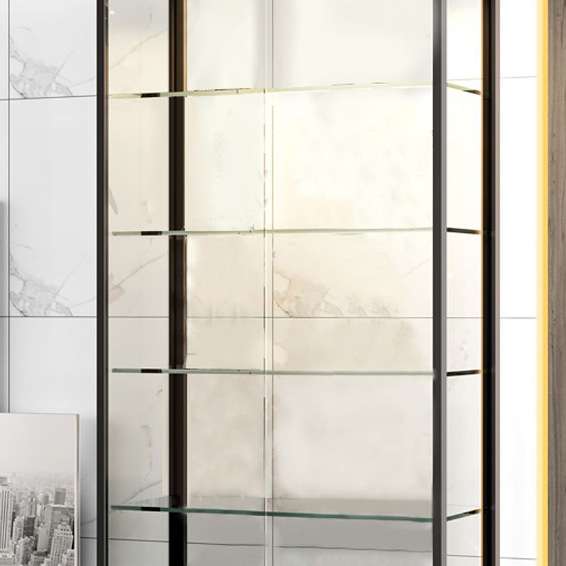 Modern Steel Curio Cabinet Standard 14" W Cabinet for Dining Room Clearhalo 'Display & China Cabinets' 'display_china_cabinets' 'furn' 'furn_display_china_cabinets' 'Furniture' 'Kitchen & Dining Furniture' 1200x1200_5a978164-a3ae-43f2-aa2d-f0859c4b6f99