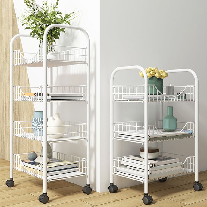 Modern Steel Bookcase with Wheels Open Bookshelf for any Room