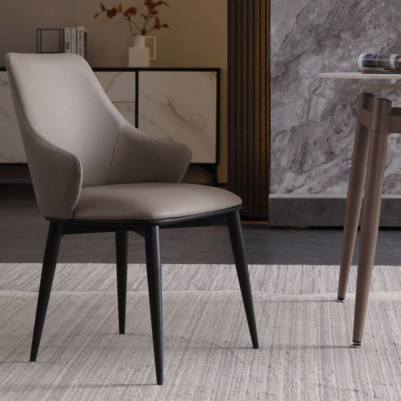 Industrial Style Arm Chair Metal Solid Back Dining Room Chair for Home Clearhalo 'Dining Chairs' 'Dining Tables & Seating' 'dining_chair' 'furn' 'furn_dining_chair' 'Furniture' 'Kitchen & Dining Furniture' 1200x1200_5a980272-487d-4428-bf14-aff6a0c51be5