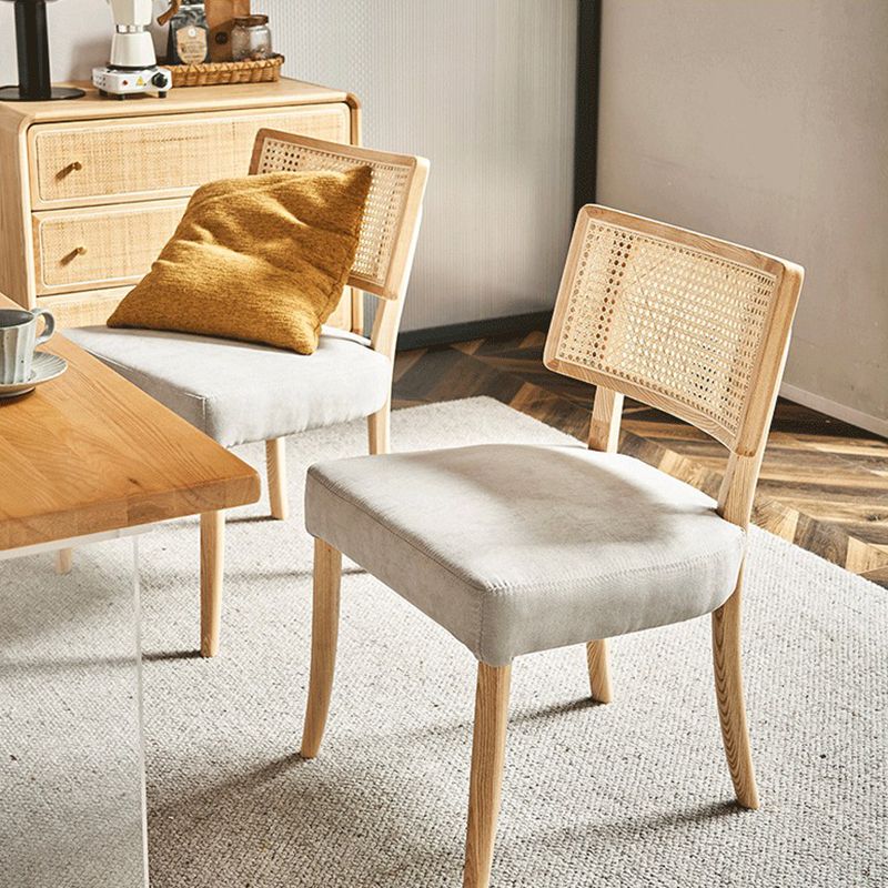 Contemporary Kitchen Dining Chairs Upholstered Chairs with Wood Base