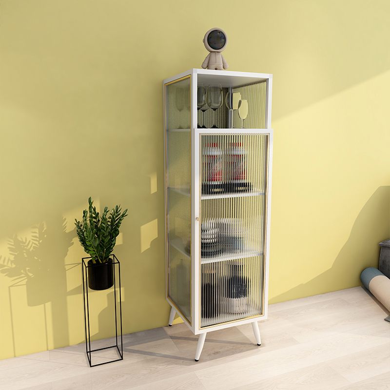 Contemporary Curio Cabinet Metal Glass Doors Hutch Buffet for Dining Room Clearhalo 'Display & China Cabinets' 'display_china_cabinets' 'furn' 'furn_display_china_cabinets' 'Furniture' 'Kitchen & Dining Furniture' 1200x1200_5a99771e-26b0-424c-a884-f2c87e2b5778