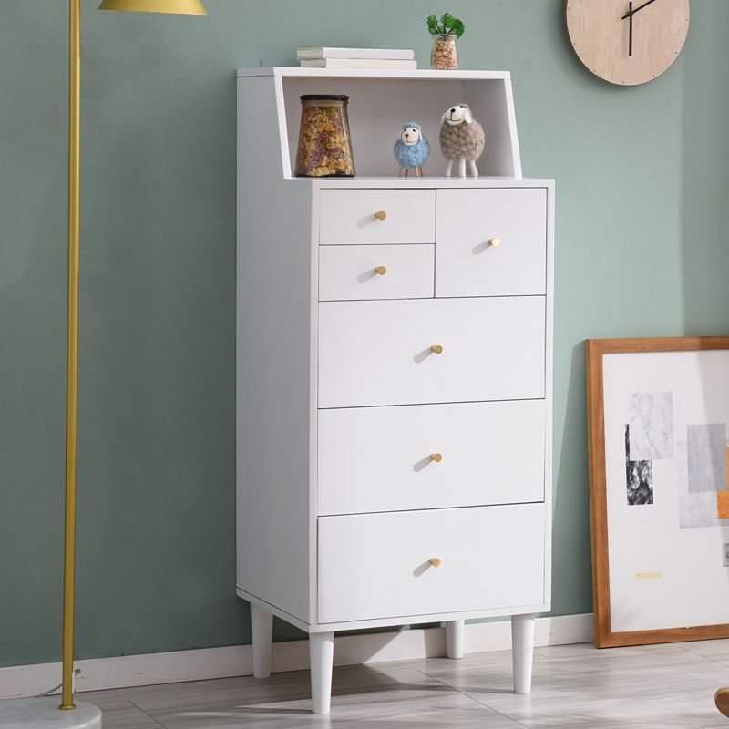 Coffre d'accentuation en bois massif avec des jambes droites de 15,74 "poitrine de large avec 6 tiroirs