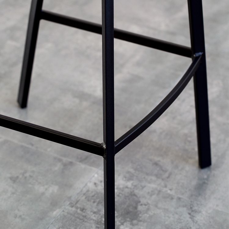 Contemporary Mental Leather Bar Stools Indoor Barstool with Iron Legs and Low Back Clearhalo 'Bar Furniture' 'Bar Stools' 'bar_stools' 'furn' 'furn_bar_stools' 'furniture_bar_stools' 'Kitchen & Dining Furniture' 'kitchen&dining_furn' 'kitchen' 'kitchen_furn' Furniture' 1200x1200_5a9b5356-2cb6-45cd-9bb7-2a27c67f1124