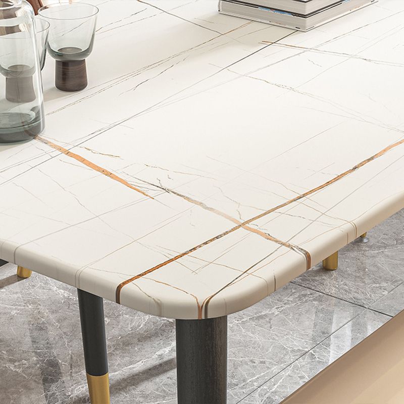 Modern Sintered Stone Rectangle Shape Dining Set White & Black Standard Dining Set for Kitchen Clearhalo 'Dining Room Sets' 'Dining Tables & Seating' 'dining_room_set' 'Furniture' 'furniture_dining_room_set' 'Kitchen & Dining Furniture' 'kitchen&dining_furn' 'kitchen' 1200x1200_5a9c3044-385c-43cc-872e-2dcd9a9a5455