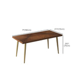 Mesa de comedor rectangular de lujo Mesa de comedor de madera maciza con patas de hierro