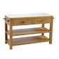 Modern Stationary Kitchen Island Set Wood Rectangular Kitchen Island Set for Home Use