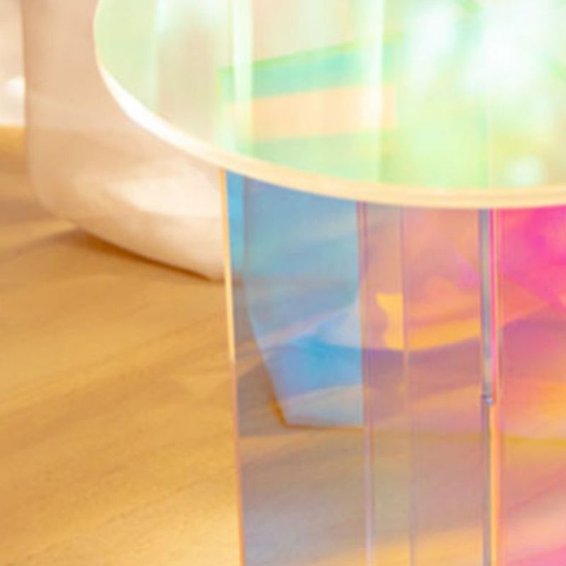 Tavolo laterale accento multicolori tavolo di plastica a forma rotonda per camera da letto