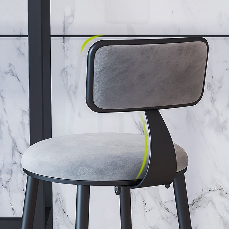 Industrial Armless Backrest Counter Stool Iron Cafe Bar Stool with Velvet Cushion Clearhalo 'Bar Furniture' 'Bar Stools' 'bar_stools' 'furn' 'furn_bar_stools' 'Furniture' 'furniture_bar_stools' 'Kitchen & Dining Furniture' 1200x1200_5a9eaa12-d159-4cb3-b709-9e144278031b