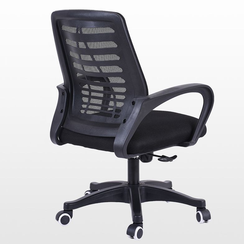 Silla deslizante moderna y contemporánea Silla de microfibra negra con respaldo medio