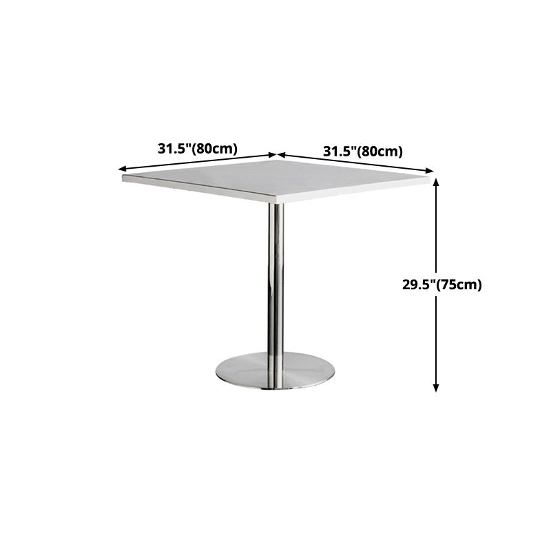 Metal Contemporary Sliver Dining Table Stainless Steel Dining Table with Pedestal Base Clearhalo ' dining_table' 'Dining Tables & Seating' 'Dining Tables' 'furn' 'furn_dining_table' 'Furniture' 'furniture_dining_table' 'Kitchen & Dining Furniture' 'kitchen&dining_furn' 'kitchen' 'kitchen_dining_table' 1200x1200_5aa13465-79f1-4a05-a991-07952d266678