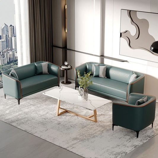 24.8" Wide Faux Leather Sofa Tuxedo Arm Sofa for Living Room