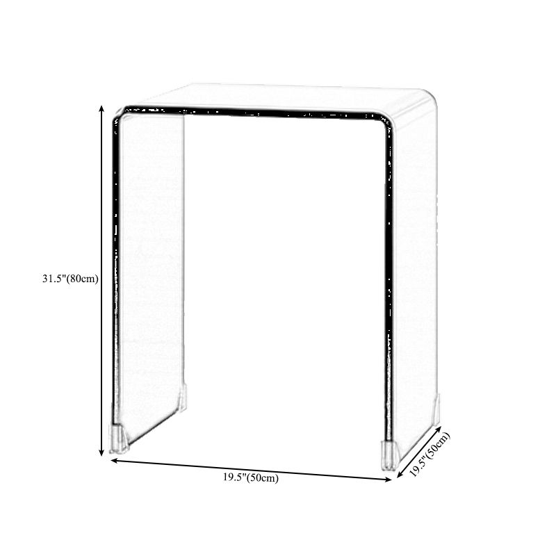 Modern Clear/Smoky Glass Sofa Side Table Rectangular Sled End Table Clearhalo 'Coffee & Accent Tables' 'End & Side Tables' 'end_side_table' 'end_side_tables' 'furn' 'furn_end_side_tables' 'Furniture' 'furniture_end_side_table' 'Living Room Furniture' 1200x1200_5aa20d47-68ef-4eae-9515-c0b75f1405dd