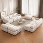 37" Wide Contemporary Sofa Fabric Tufted White Standard Seating