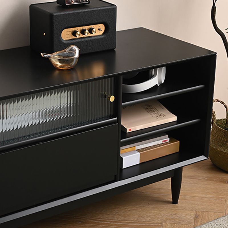 Consola de televisión de madera Consola de medios industriales Soporte de televisión con piernas