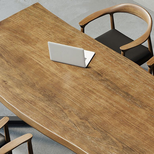 Escritorio de escritura de estilo contemporáneo Desk de oficina de reunión irregular de madera sólida