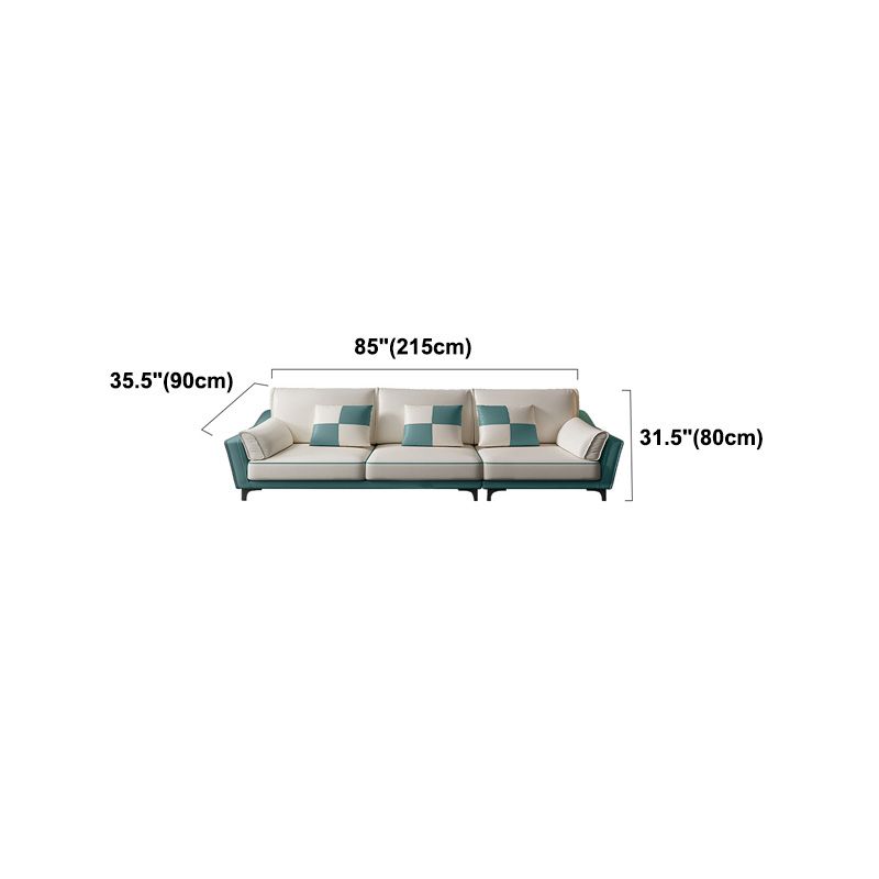 Sloped Arm Sectional Modernism Genuine Leather 3/4-seat Sectional Clearhalo 'furn' 'furn_sectionals' 'Furniture' 'Living Room Furniture' 'Sectionals' 1200x1200_5aa6f528-7302-418b-91cb-d6e8f137a533