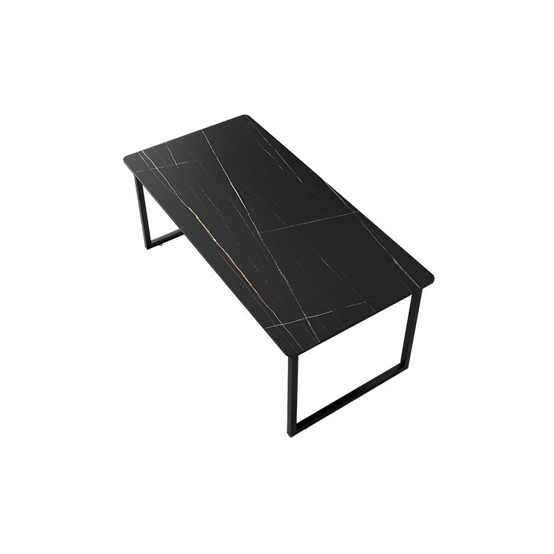 Stone Modern Rectangular Writing Desk Home Office Bureau avec des jambes en métal